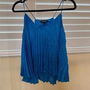 Express Blue Camisole with Pleated Asymmetrical Design